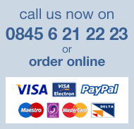 call us now on 0845 6 21 22 23 or order online