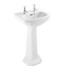 Britton Deleted - Twist - 2 Tap Hole Cloakroom Basin White