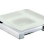 Britton Deleted - Qube - Frosted Glass Soap Dish Chrome Plated
