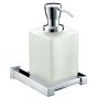 Britton Deleted - Qube - Wall Mounted Frosted Glass Soap Dispenser Chrome Plated