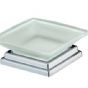 Britton Deleted - Qube - Free Standing Frosted Soap Dish Chrome Plated