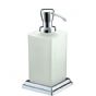 Britton Deleted - Qube - Free Standing Frosted Glass Soap Dispenser Chrome Plated