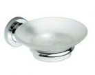 Britton Deleted - Prism - Frosted Glass Soap Dish Chrome Plated