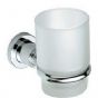 Britton Deleted - Prism - Frosted Glass Tumbler & Holder Chrome Plated