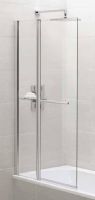 April  - Identiti2 - Square Fixed Panel Bath Screen with Towel Rail by Claygate