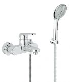 Grohe - Euro Plus - Exposed bath mixer with s- unions and relexa shower set