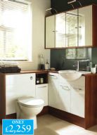 Synergy - Elation - Fully fitted Furniture - Dark walnut with white gloss