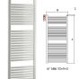 Ercos - Monica / Novella curvo - White towel radiator - 1200