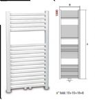 Ercos - Tekno compact - White towel radiator - 1800