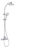 Kohler Bathrooms  - Elevation - Rain duet shower column, 185mm fixed head with hose