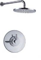 Pure - Laurel - Round plate concealed thermostatic shower valve with round fixed shower hea
