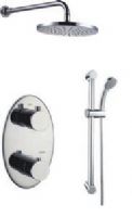 Pure - Rinka - Oval dual concealed thermostatic shower valve with diverter