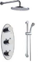 Pure - Inga - Oval triple concealed thermostatic shower valve with diverter