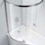 Pure - Standard - Arched bath screen with towel rail, clear glass