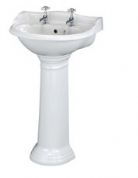 Old London - Chancery - 500mm 2 Tap Hole Cloakroom Basin and Pedestal