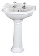 Old London - Chancery - 600mm 2 Tap Hole Basin and Pedestal
