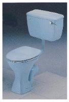  a Discontinued - Standard - Champagne WC TOILET low level pan & cistern - Side entry inlet and overflow